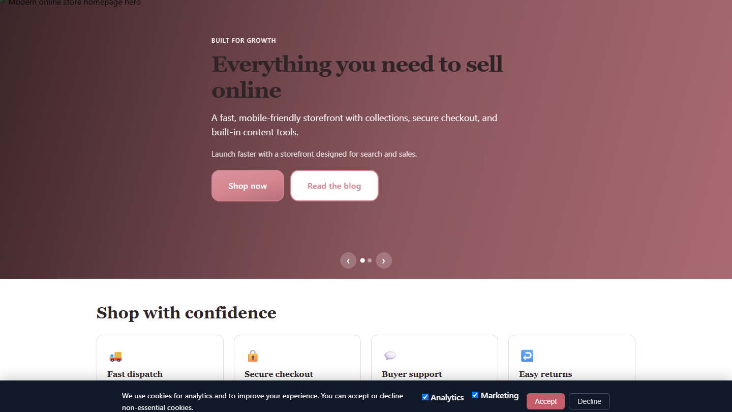 EcommSuite storefront
