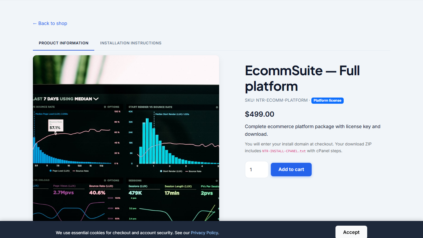 EcommSuite product page