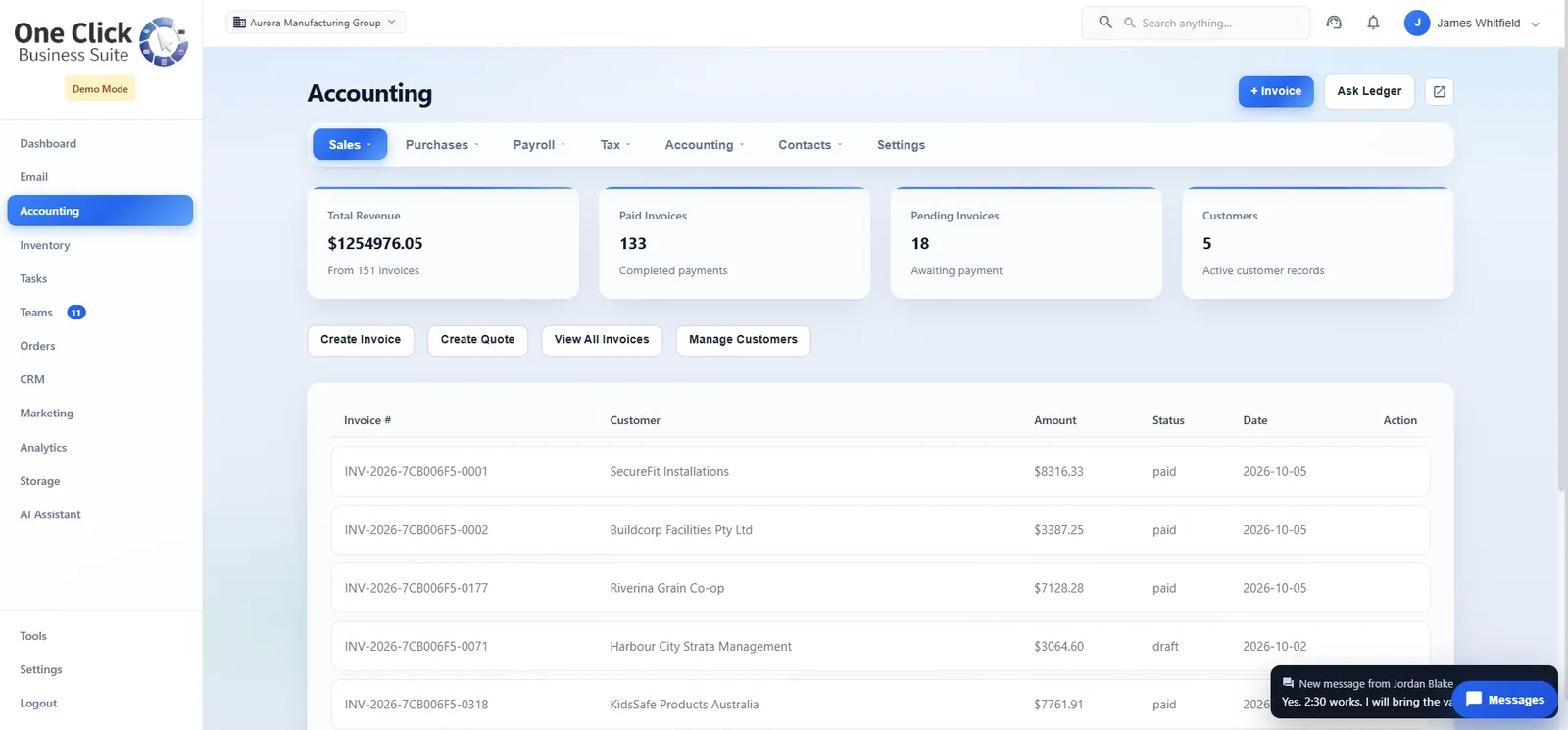 One Click accounting