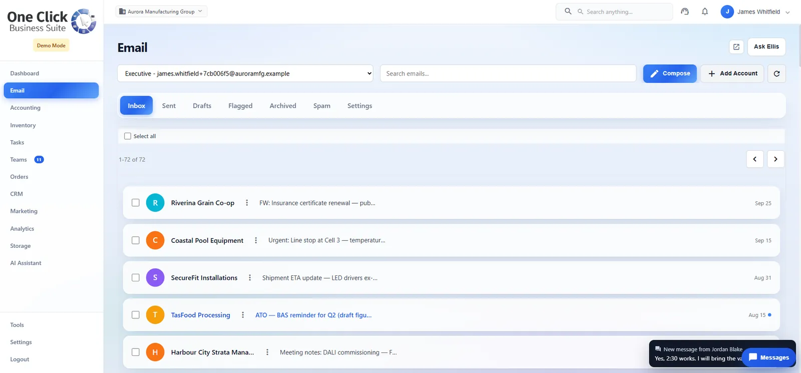 One Click email