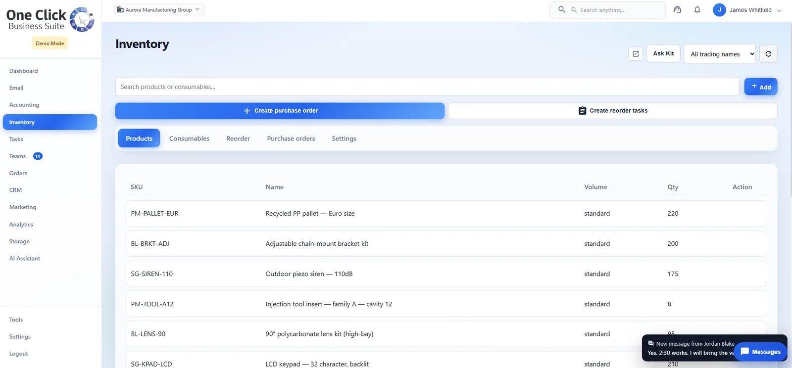 One Click inventory